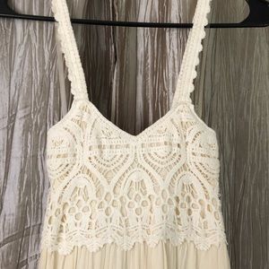 American Eagle Outfitters floor length cream dress